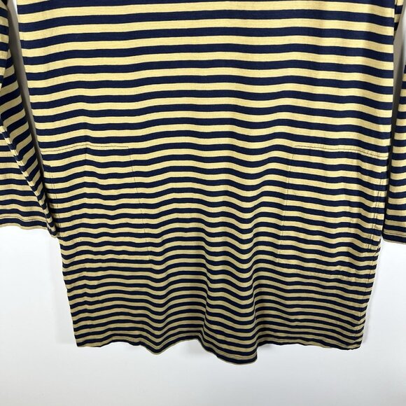 Toad&Co Windmere Sand Beach Stripe Organic Cotton Tencel Long Sleeve Dress Small - Picture 4 of 10